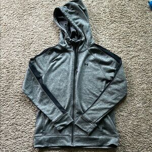 Under Armour Charcoal and Black Hoodie with Partial Mesh Sleeves